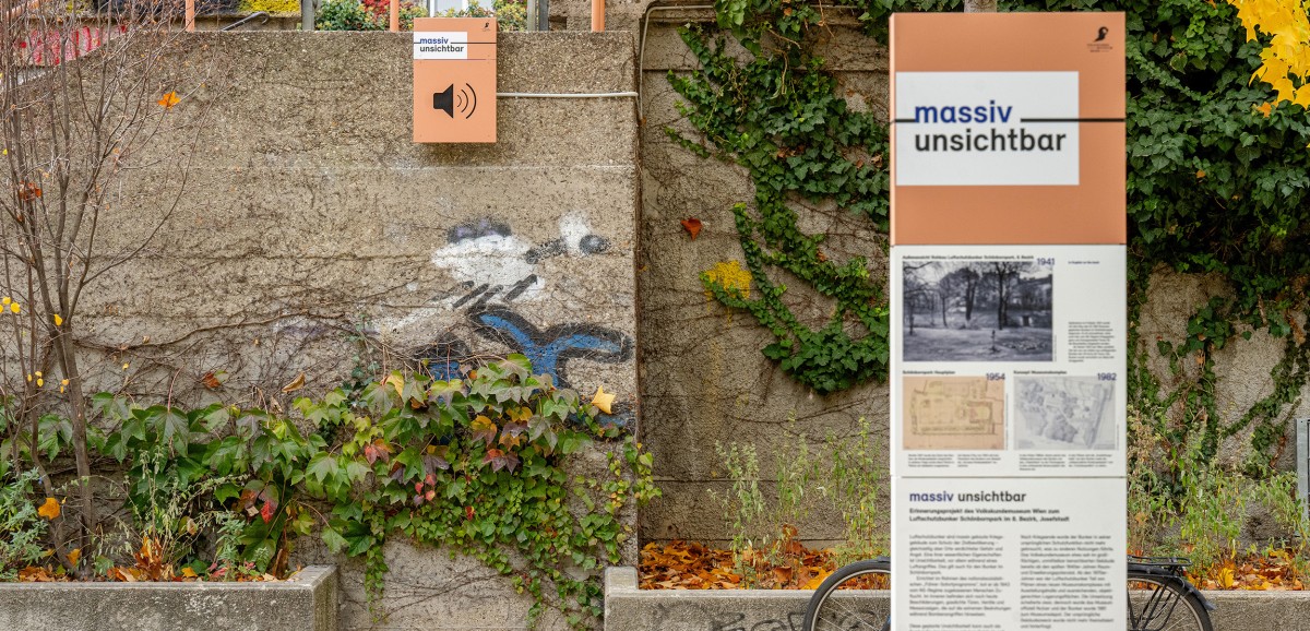 : "massiv unsichtbar" - Forschungs- und Erinnerungsprojekt zum Luftschutzbunker Schönbornpark. Foto: Kollektiv Fischka / Kramar