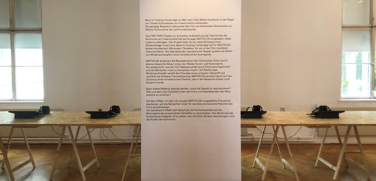 : Was, wenn Kunst in Gewaltkontexten entstanden ist? Forschungsinstallation MATHILDA im Volkskundemuseum Wien © Zarah Gutsch