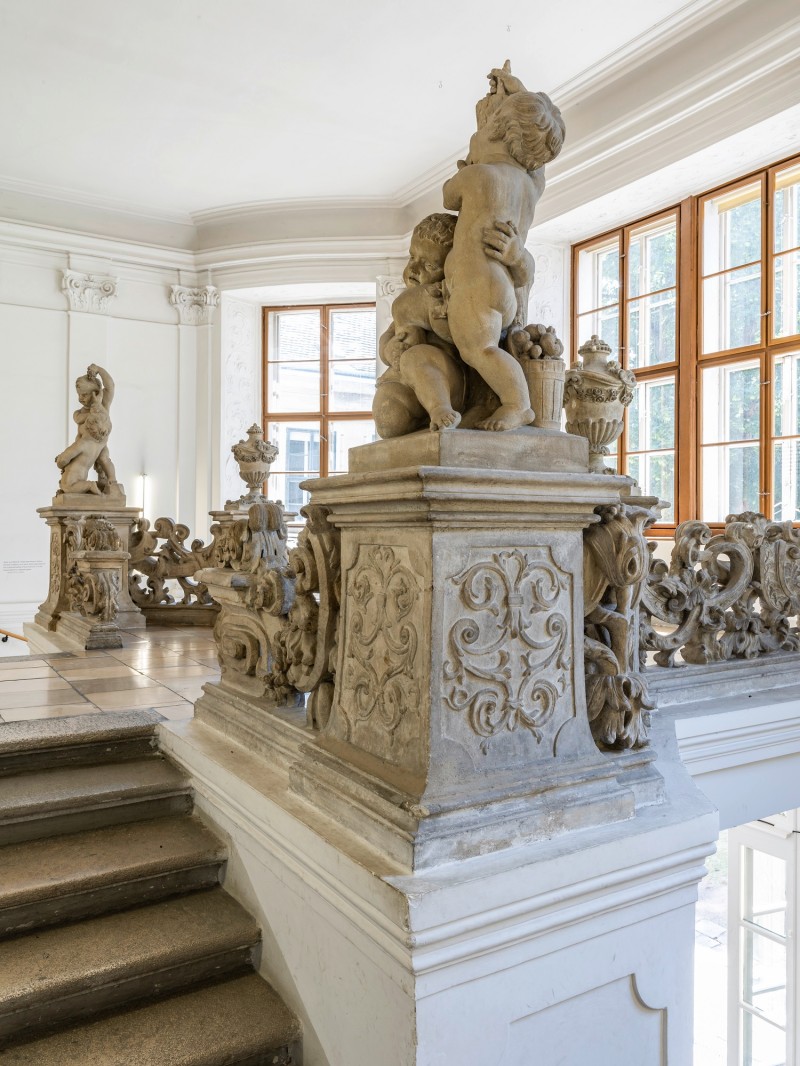 : Der barocke Stiegenaufgang im Gartenpalais Schönborn. Foto: Matthias Klos