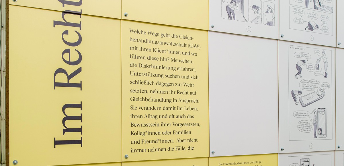 : Ausstellung Jetzt im Recht! Wege zur Gleichbehandlung im Volkskundemuseum Wien Foto: kollektiv fischka/kramar © Volkskundemuseum Wien