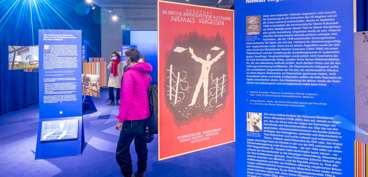: Die letzten Europäer. Jüdische Perspektiven auf die Krisen einer Idee. Ausstellungsansicht im Volkskundemuseum Wien. Foto: kollektiv fischka / kramar