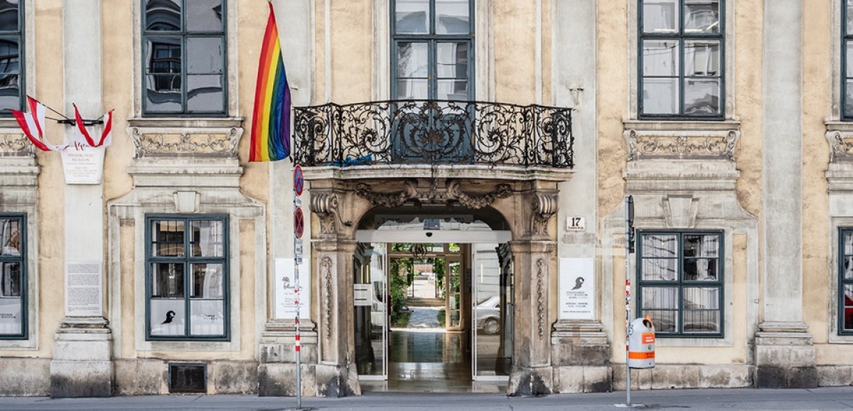 : Haupteingang des Volkskundemuseum Wien, Gartenpalais Schönborn. Foto: Matthias Klos © Volkskundemuseum Wien