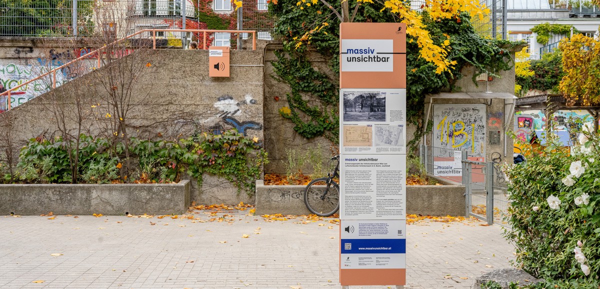 : "massiv unsichtbar" - Forschungs- und Erinnerungsprojekt zum Luftschutzbunker Schönbornpark. Foto: Kollektiv Fischka / Kramar