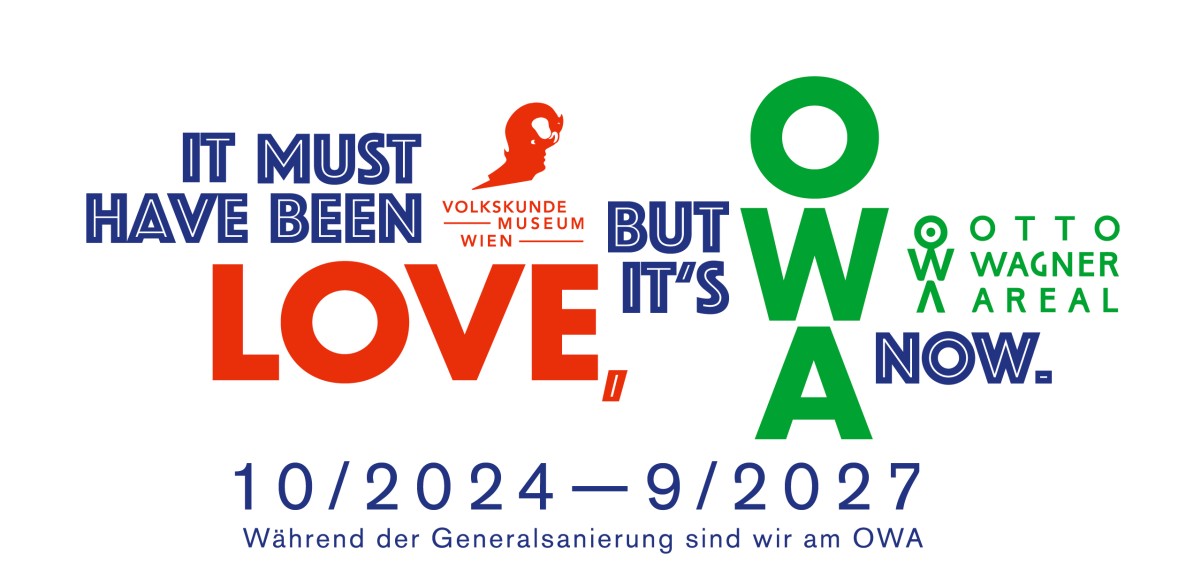 : Während der baustellenbedingten Schließung des Hauses in der Laudongasse verlegt das Volkskundemuseum Wien seine Aktivitäten ans Otto Wagner Areal (OWA). Grafik: Matthias Klos