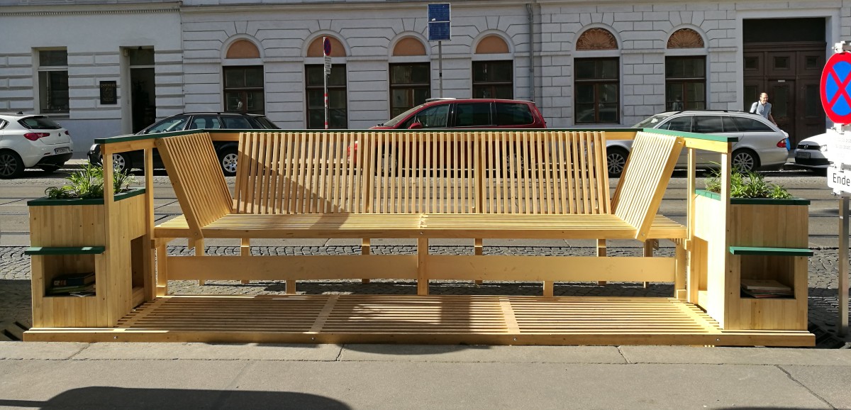: Die Grätzloase steht. Foto: Gesine Stern © Volkskundemuseum Wien